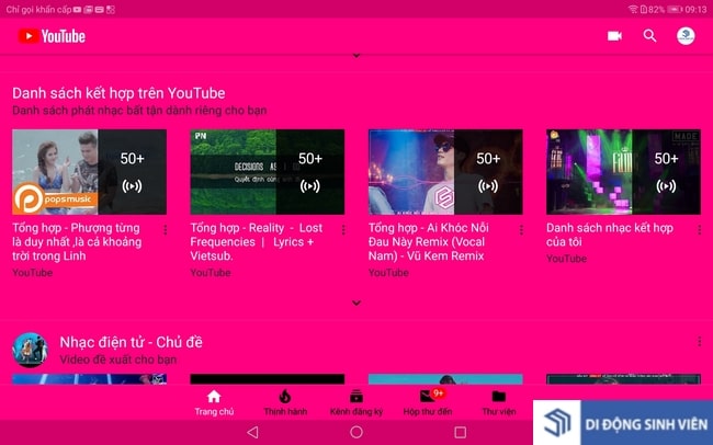 Giao dien pink theme youtube